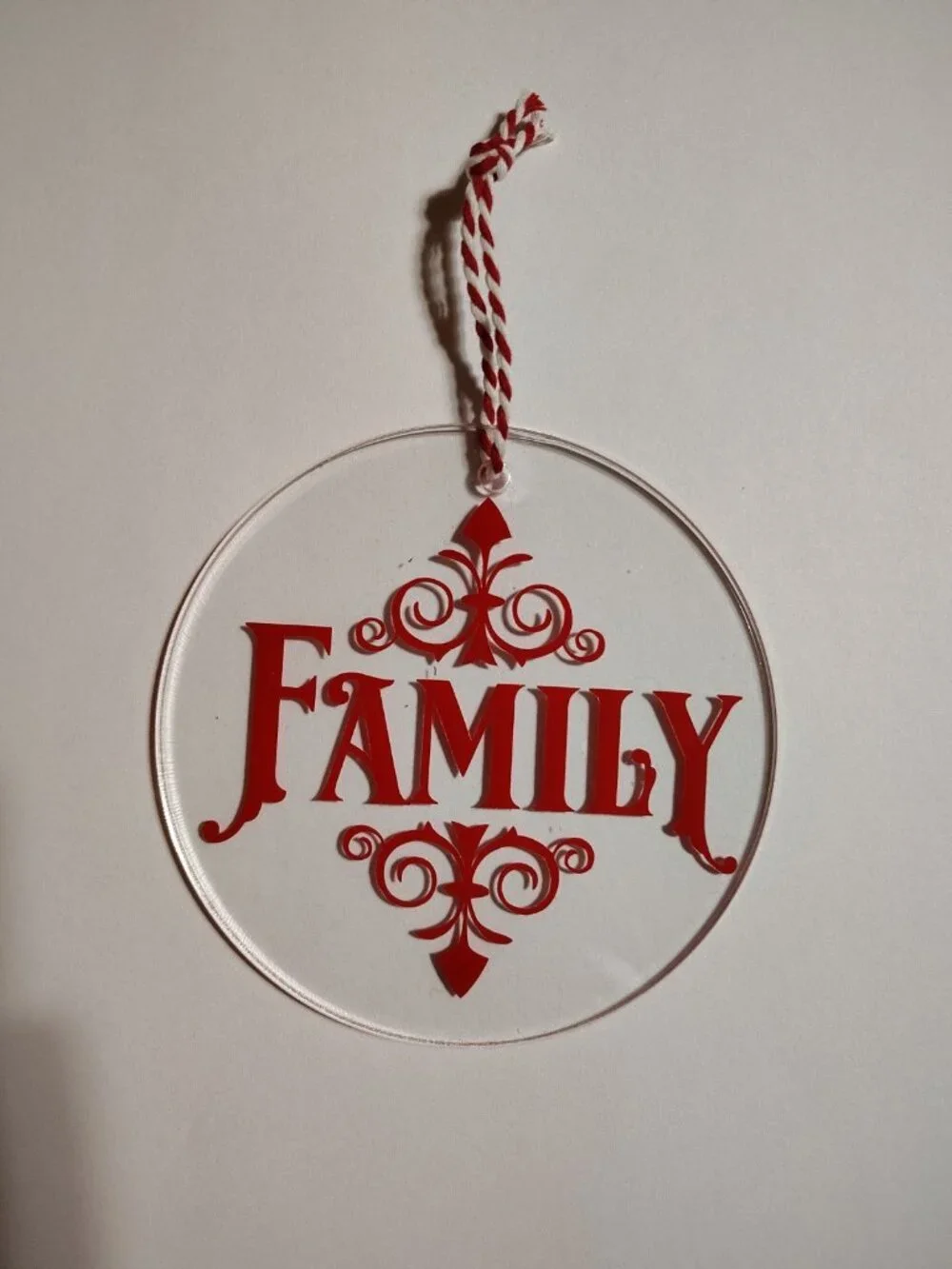 Handmade Vinyl Acrylic Christmas Ornament 4.5